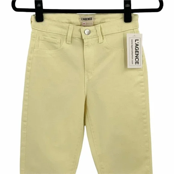 L'Agence Marguerite High Rise Skinny Jeans Yellow